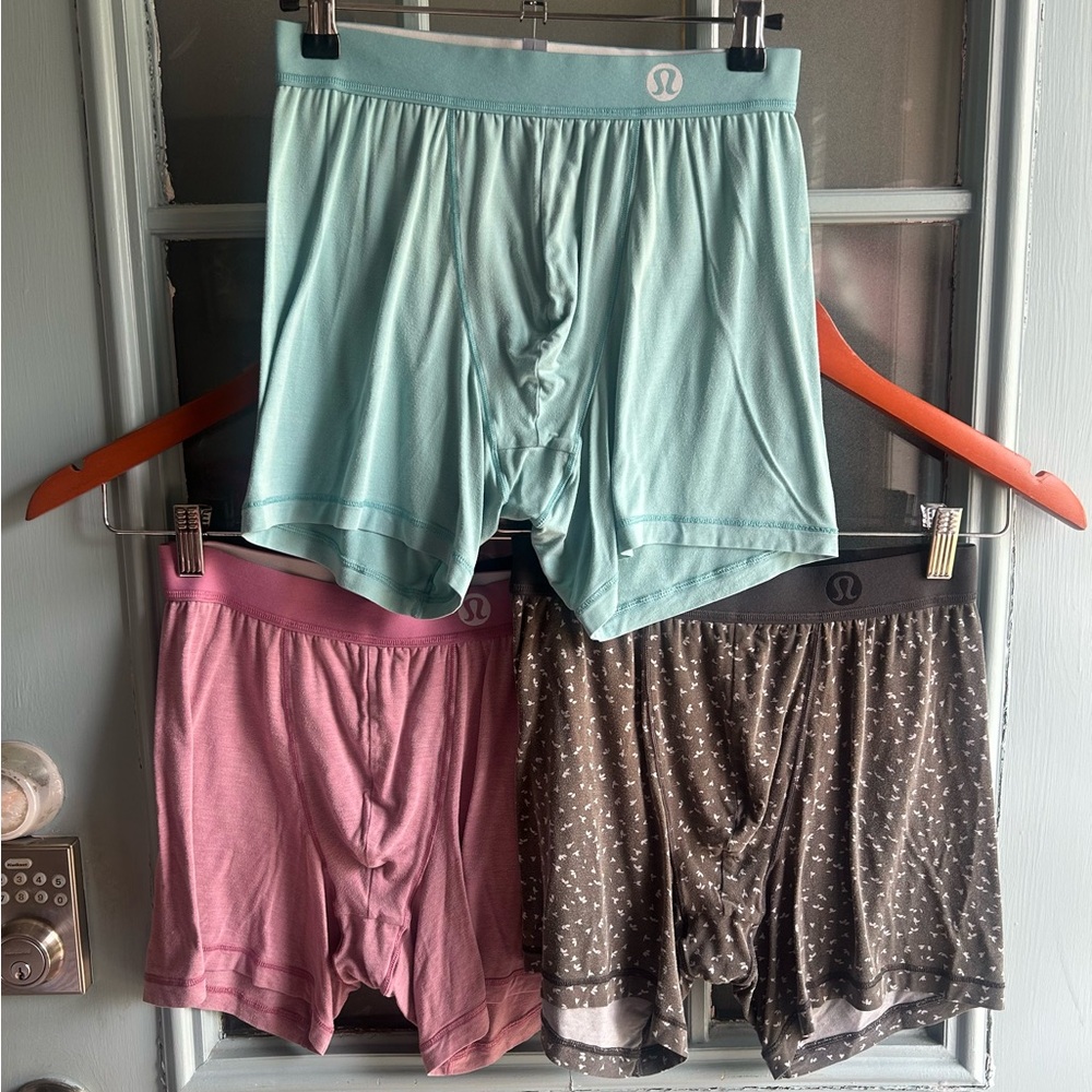 Lululemon Always In Motion Men’s Boxer Briefs Underwear 5” Bundle 3 Pack Medium